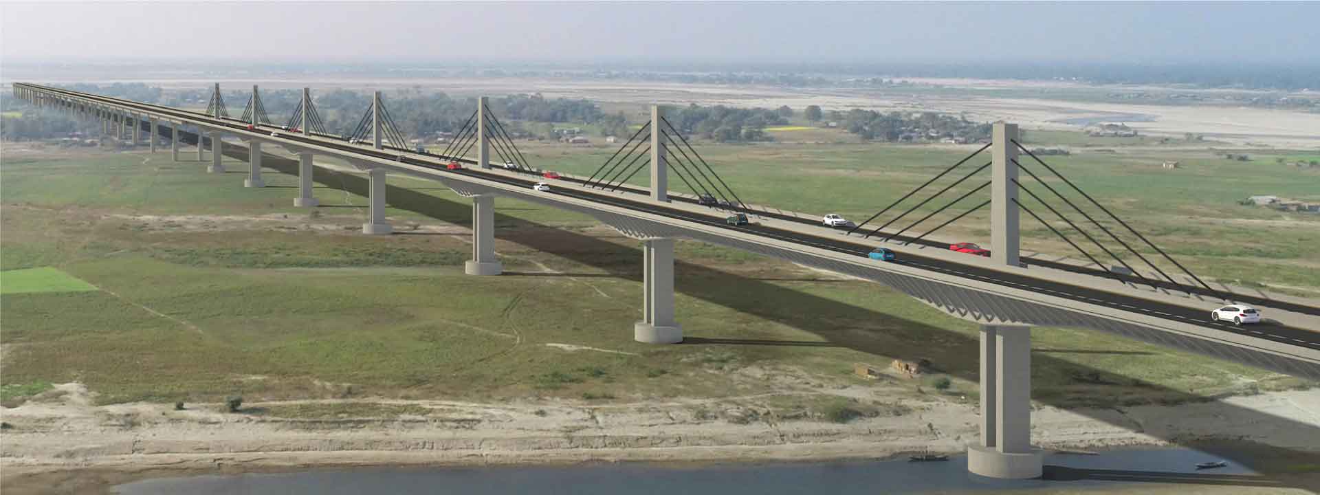 Dhubri Phulbari Bridge Assam- L&T Construction