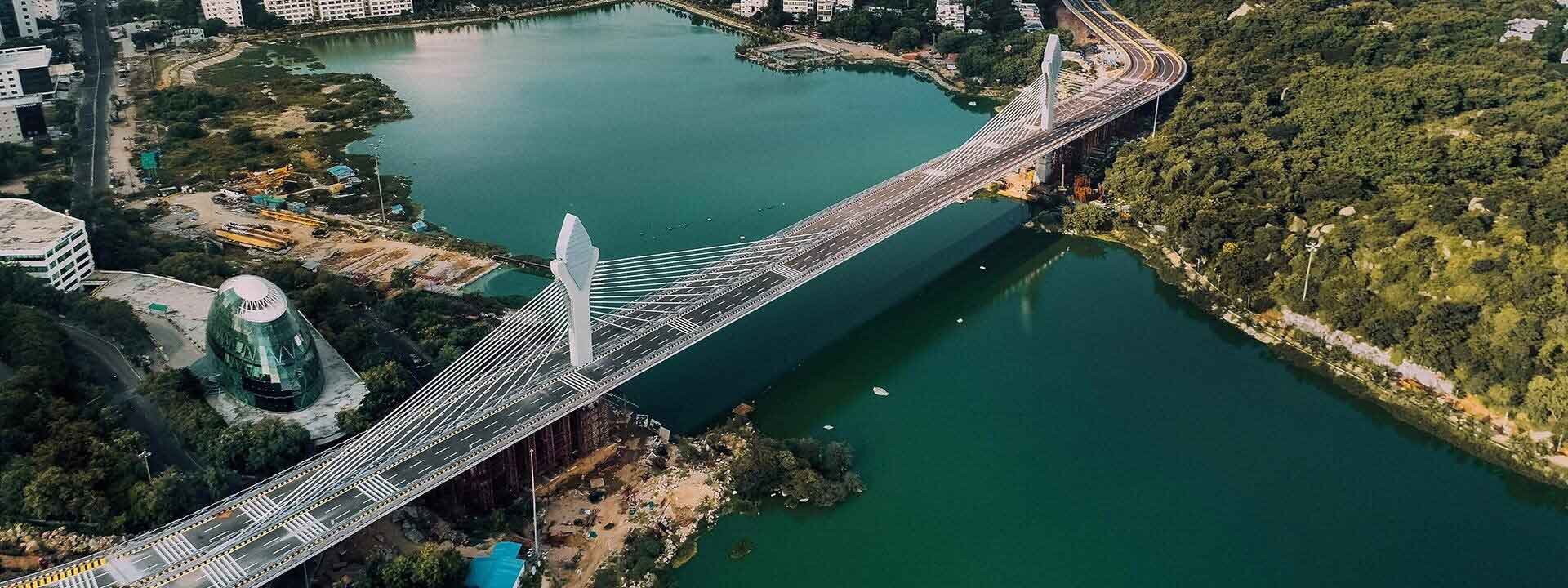 Durgam Cheruvu Bridge Hyderabad- L&T Construction
