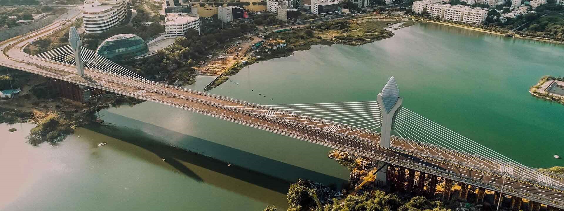 Durgam Cheruvu Bridge Hyderabad- L&T Construction